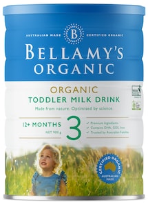 Bellamys Organic Stage 3 Toddler Milk Drink Formula 12 Months+ 900g