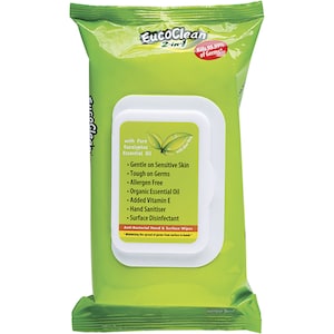 Eucoclean 2-In-1 Anti-Bacterial Hand & Surface Wipes 60 Pack