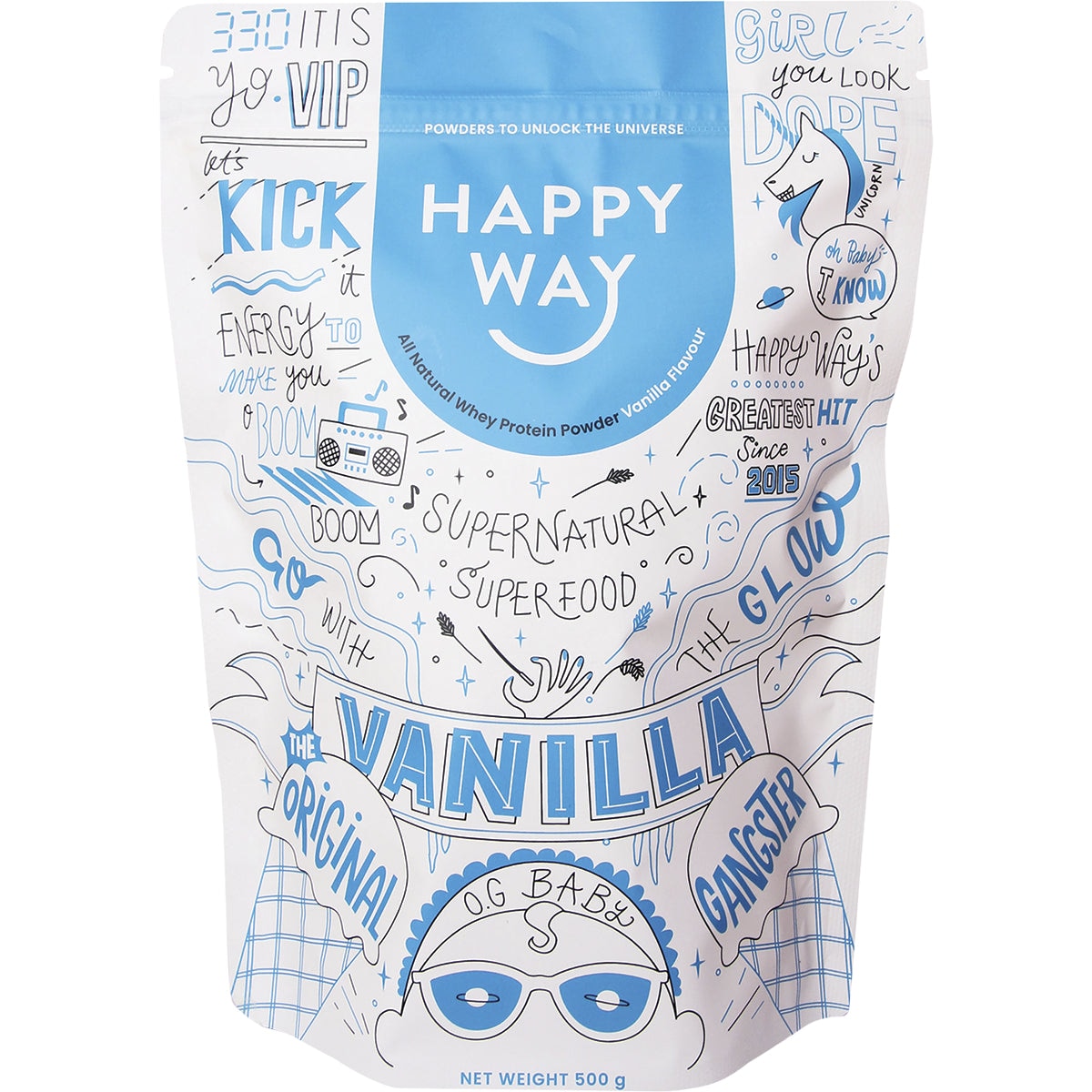 Happy Way Whey Protein Powder Vanilla 500g Australia