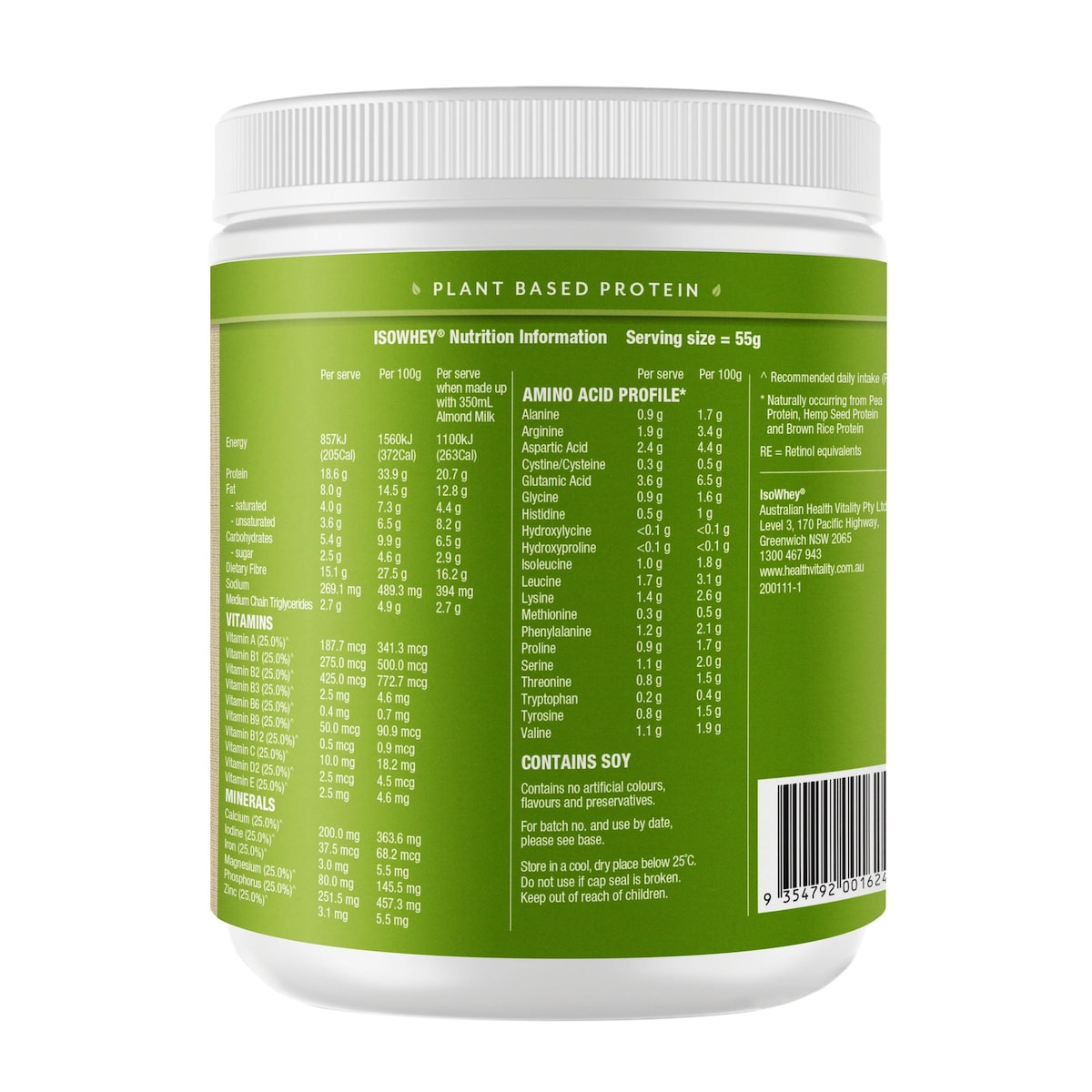 IsoWhey Plant-Based Meal Replacement Shake Vanilla 550g