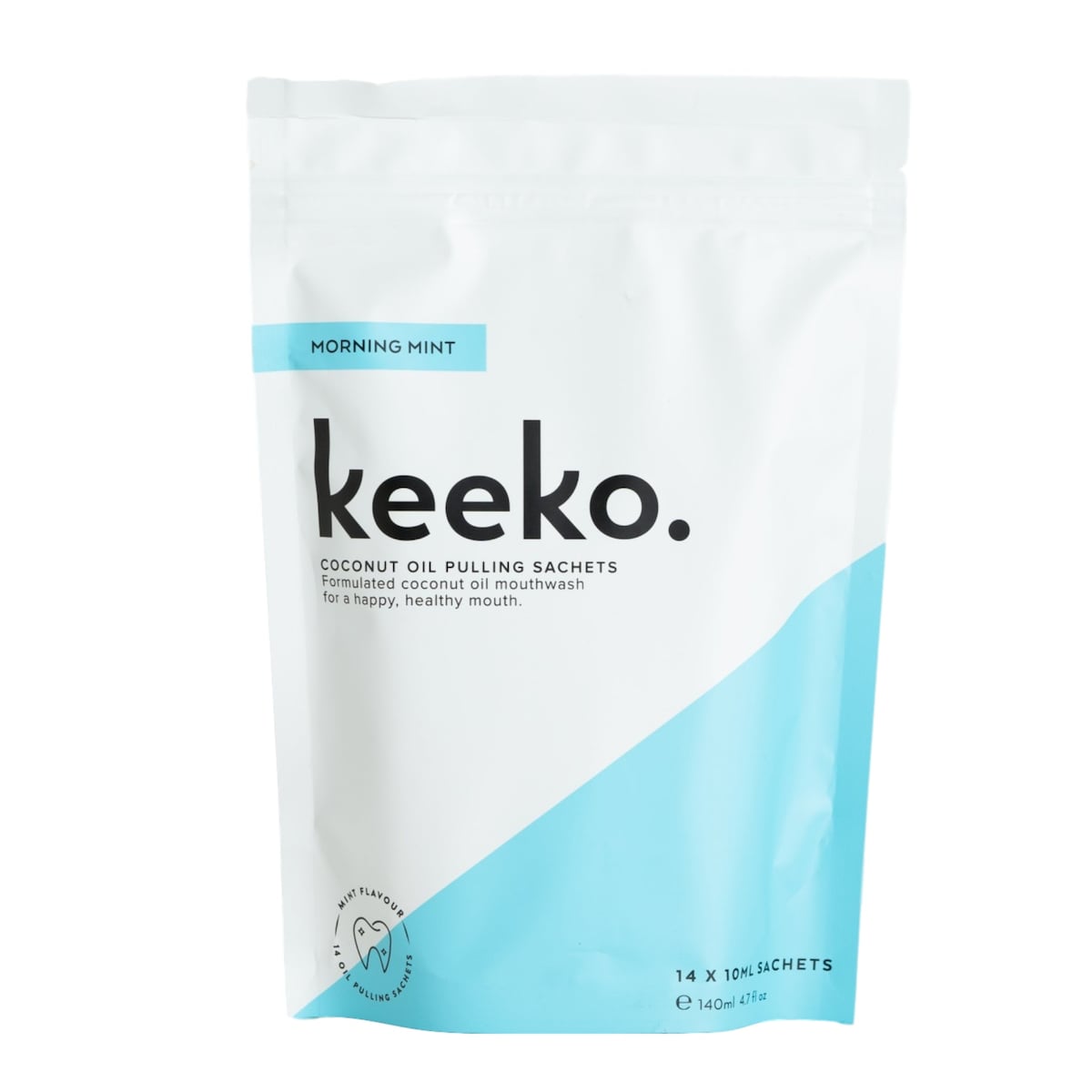 Keeko Morning Mint Oil Pulling Sachets 14 x 10ml