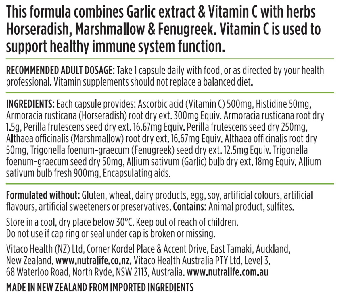 Nutralife Triple Strength Garlic + C 100C