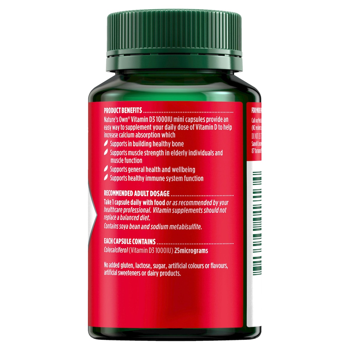 Nature's Own Vitamin D3 1000IU 200Capsules