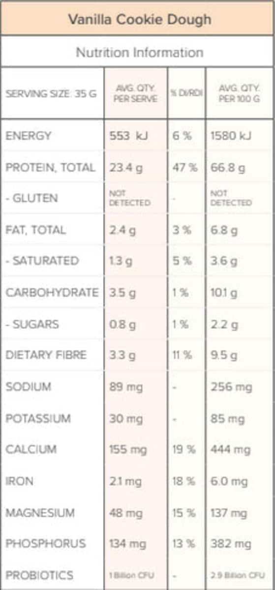 Nutra Organics Clean Protein Vanilla Cookie Dough 500g