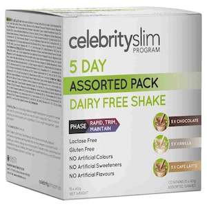 Celebrity Slim 5 Day Assorted Dairy Free Shake 15 x 40g