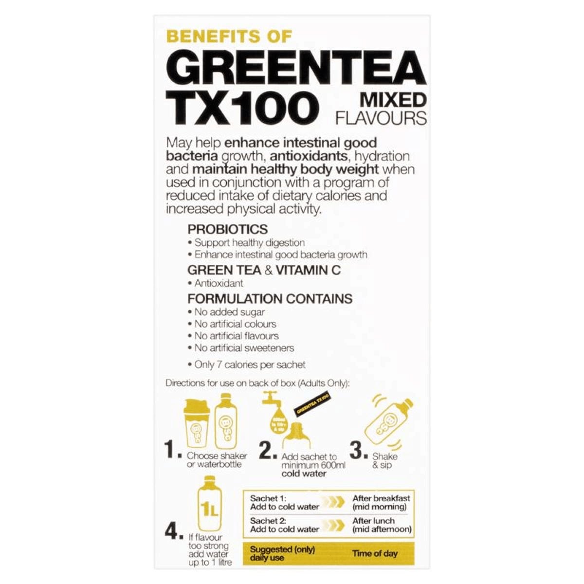 BSc Body Science Green Tea TX100 Mixed 12 x 3g