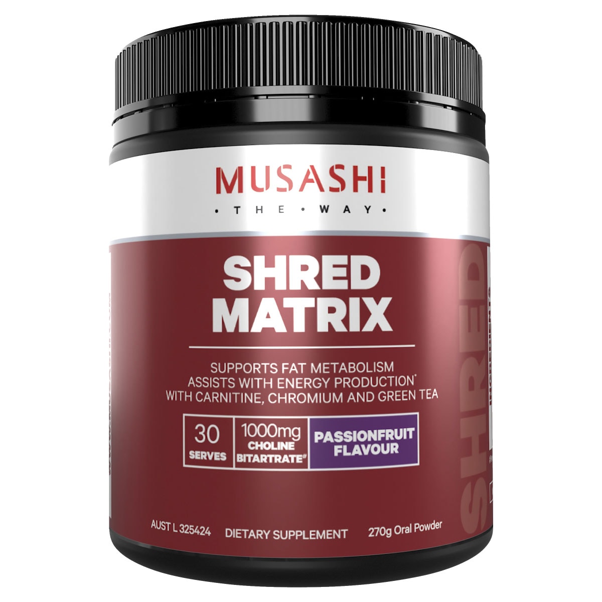 Musashi Shred Matrix Passionfruit 270g Australia