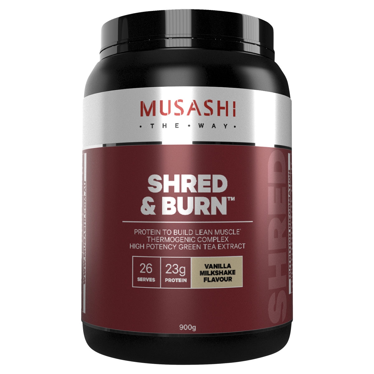 Musashi Shred & Burn Protein Vanilla Milkshake 900g Australia