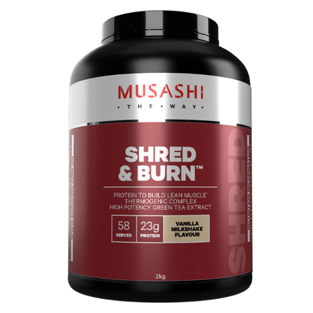 Musashi Shred & Burn Protein Vanilla Milkshake 2kg Australia