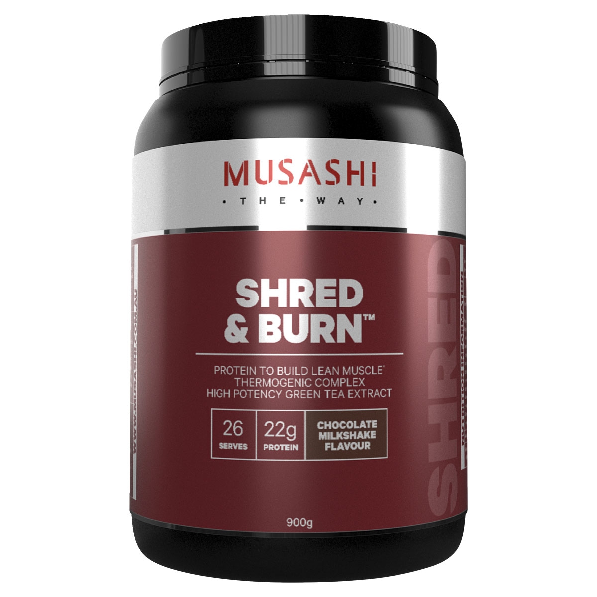 Musashi Shred & Burn Protein Chocolate Milkshake 900g Australia