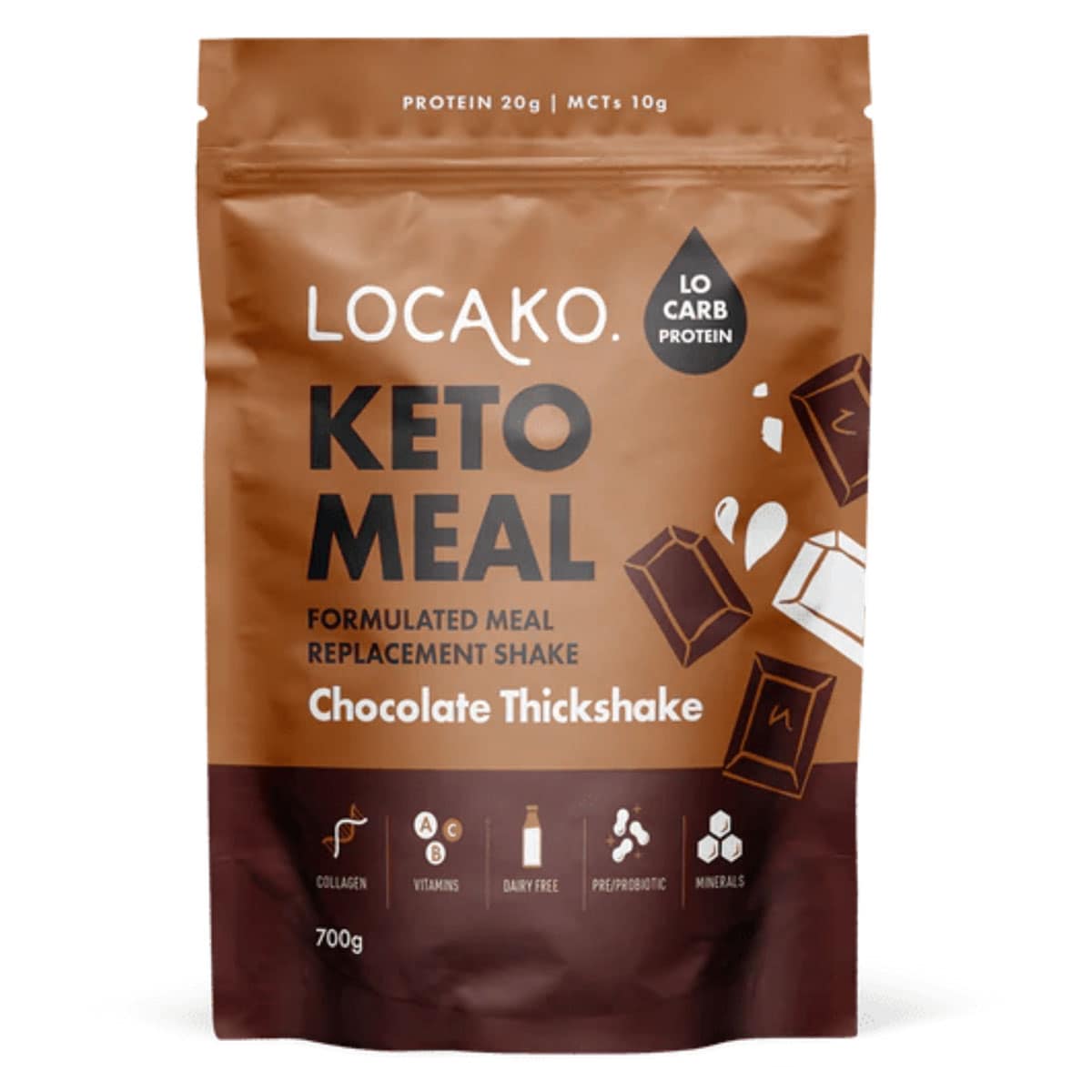 Locako Keto Meal Replacement Shake Chocolate Thickshake 700g