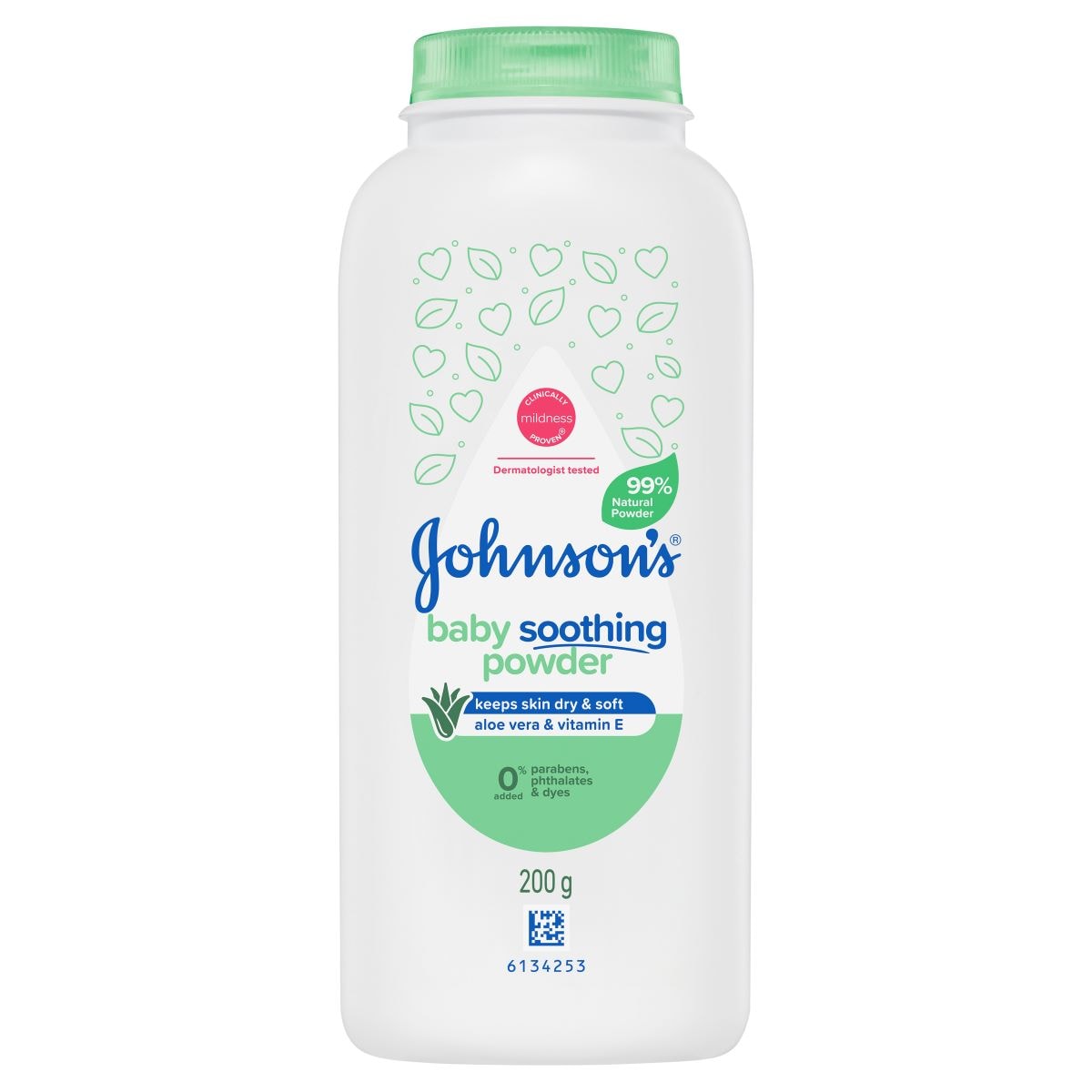 Johnsons Baby Soothing Baby Powder Aloe Vera + Vitamin E 200g