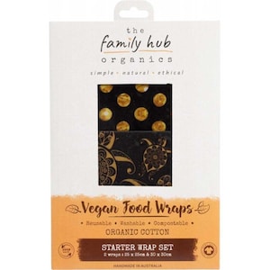 The Family Hub Organics Vegan Food Wraps Starter Set Turtles 2 Pack
