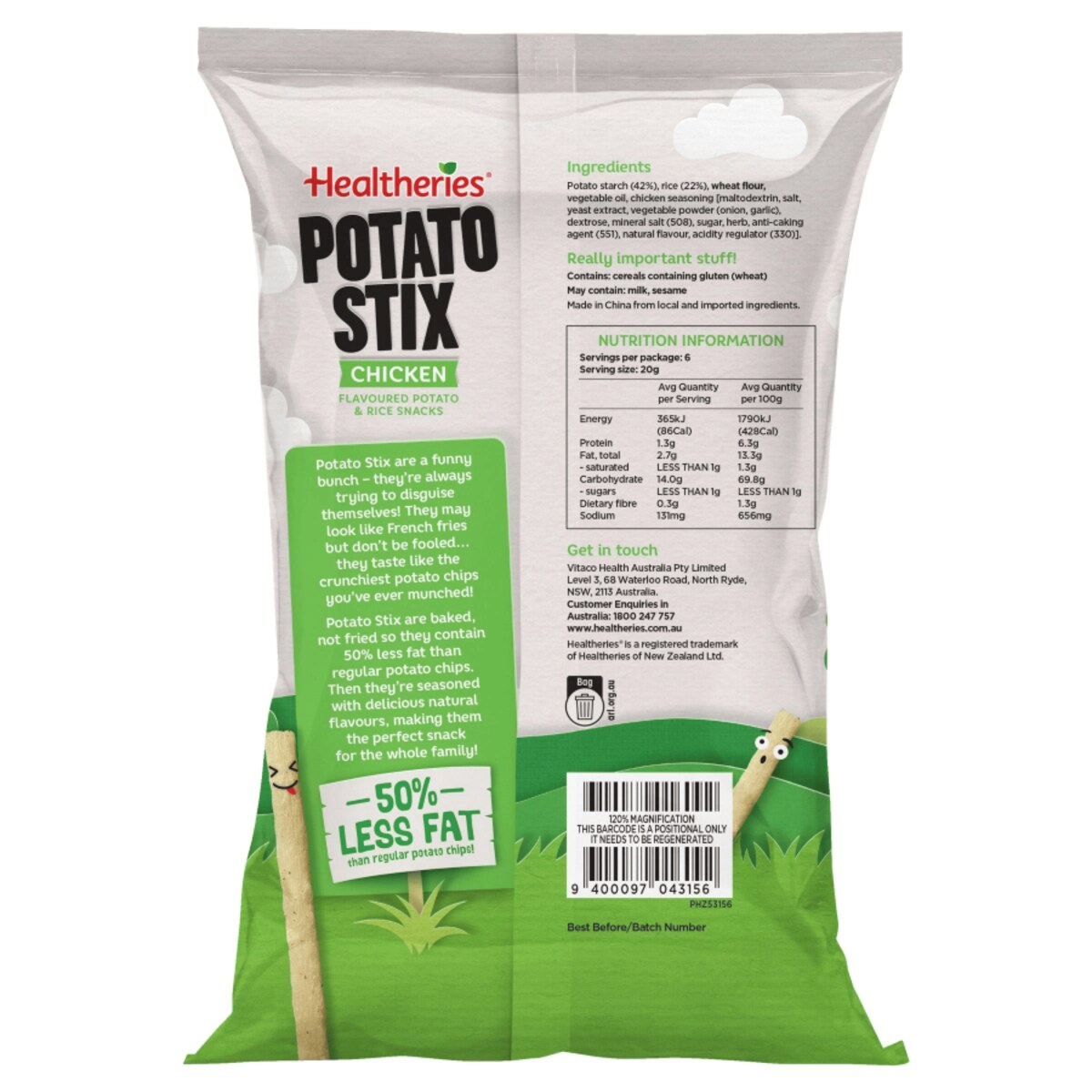 Healtheries Potato Stix Chicken 6 X 20g