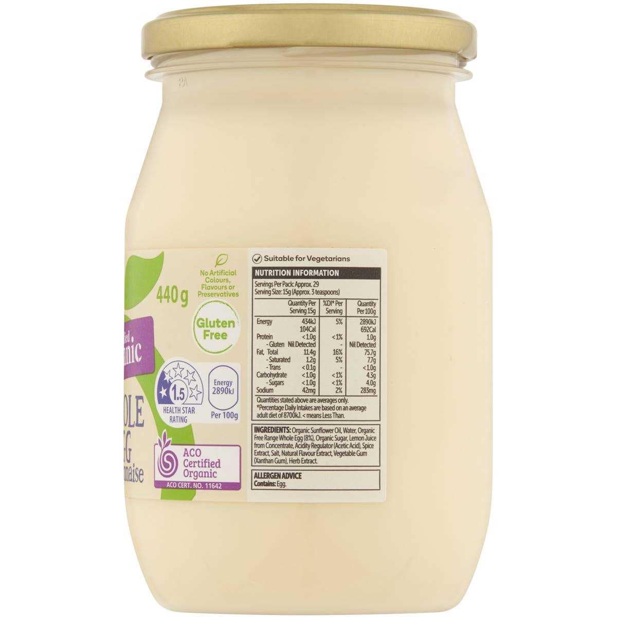 Macro Organic Whole Egg Mayonnaise 440G