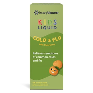Henry Blooms Kids Liquid Cold and Flu with Elderberry 100 ml