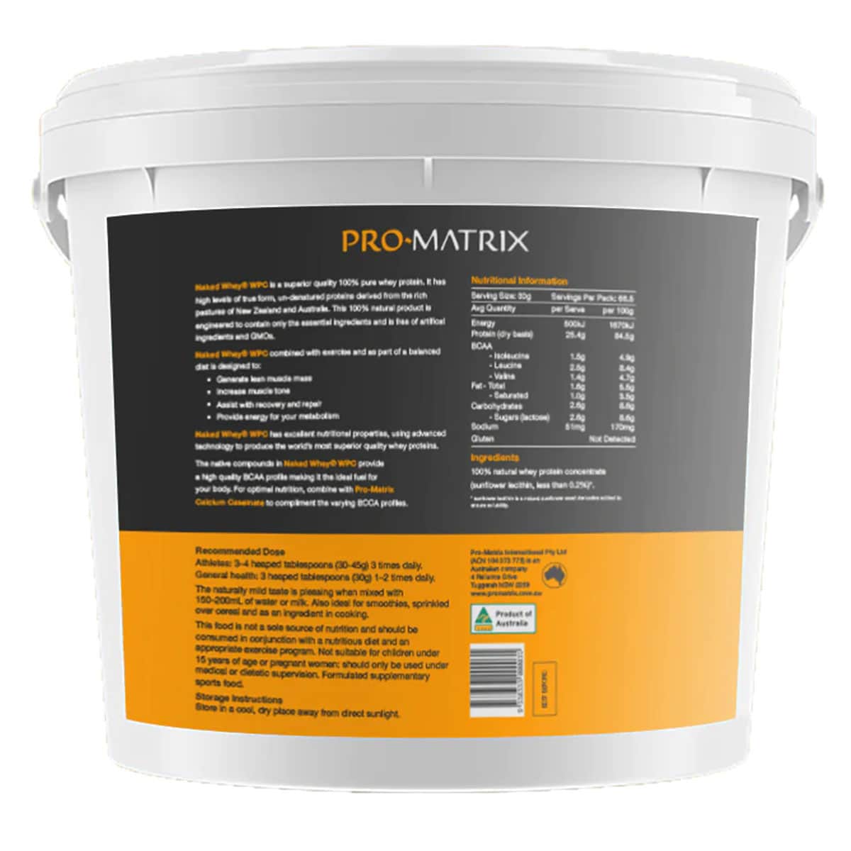 Pro Matrix Naked Whey Protein Concentrate Unflavoured 2 Kg