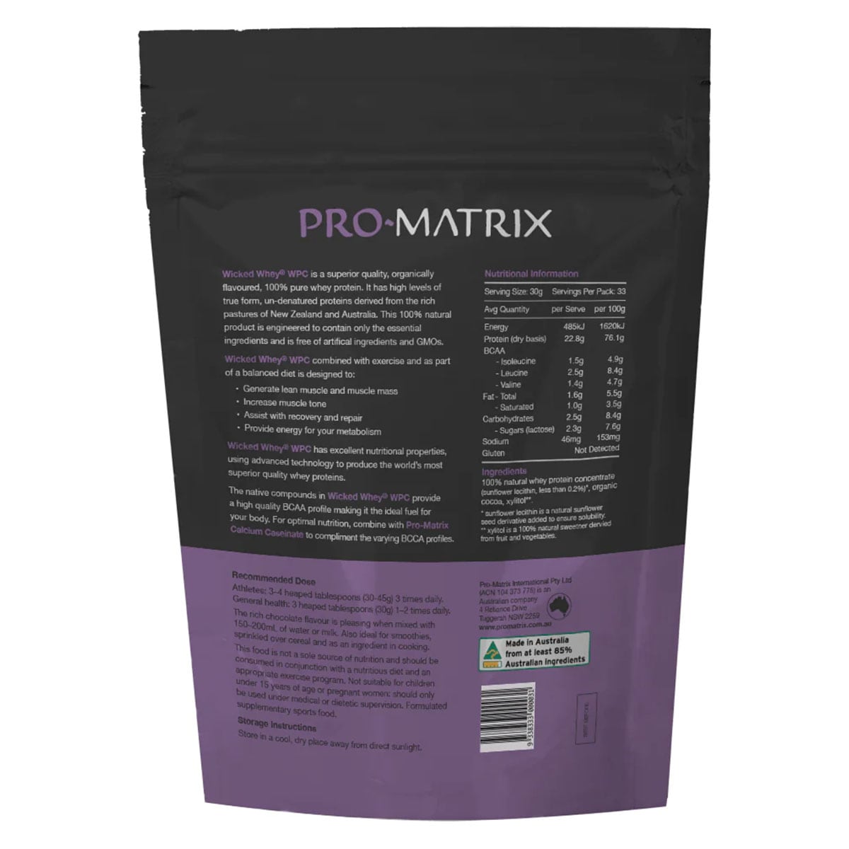 Pro Matrix Whey Protein Concentrate Chocolate 1Kg
