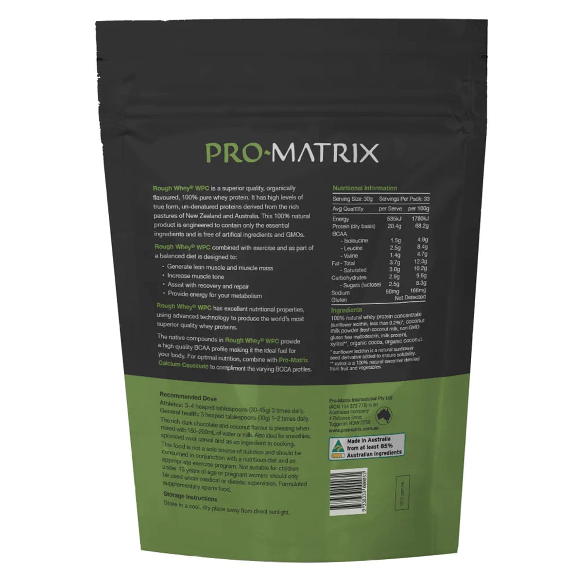Pro Matrix Whey Protein Concentrate Dark Chocolate & Coconut 1Kg