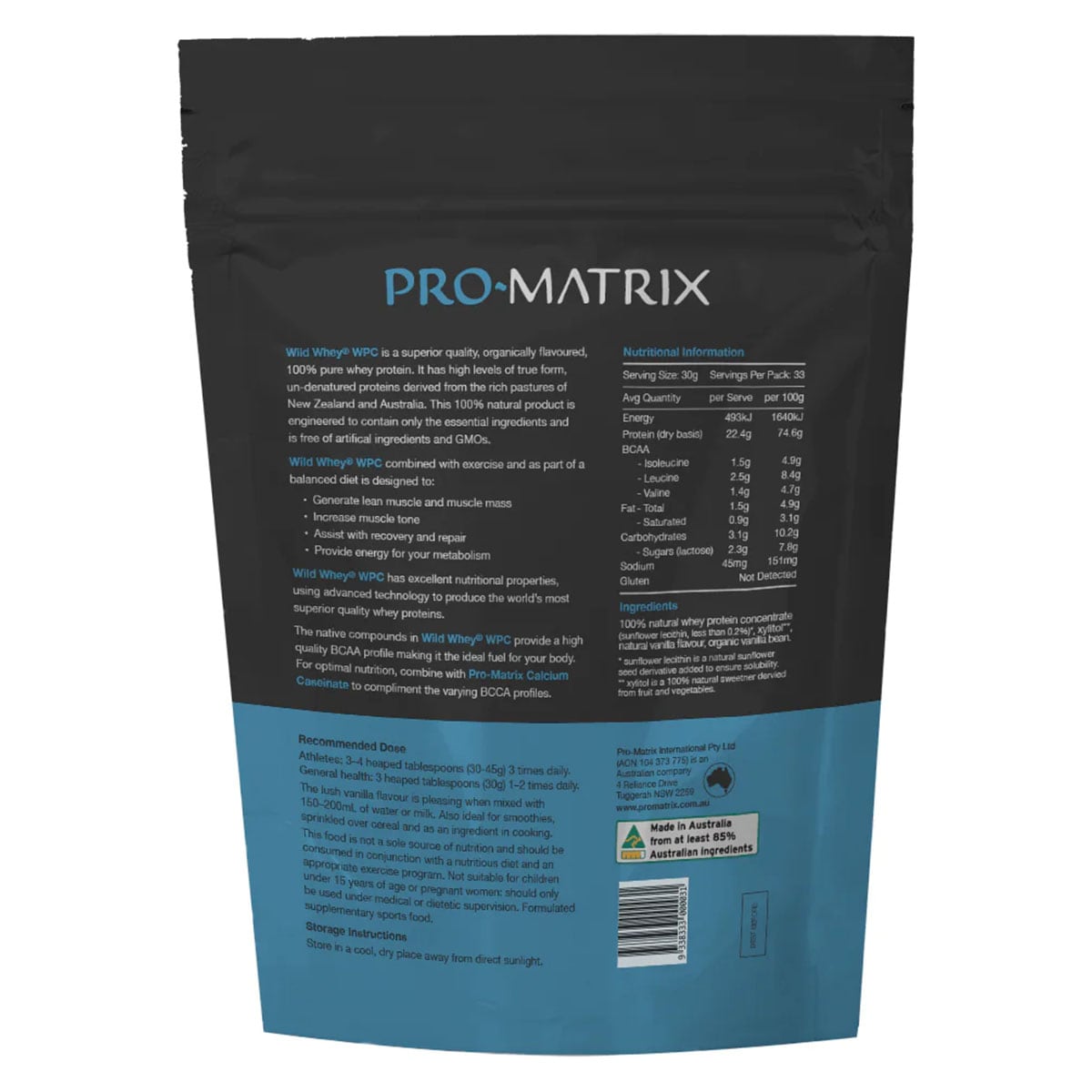 Pro Matrix Whey Protein Concentrate Vanilla 1Kg