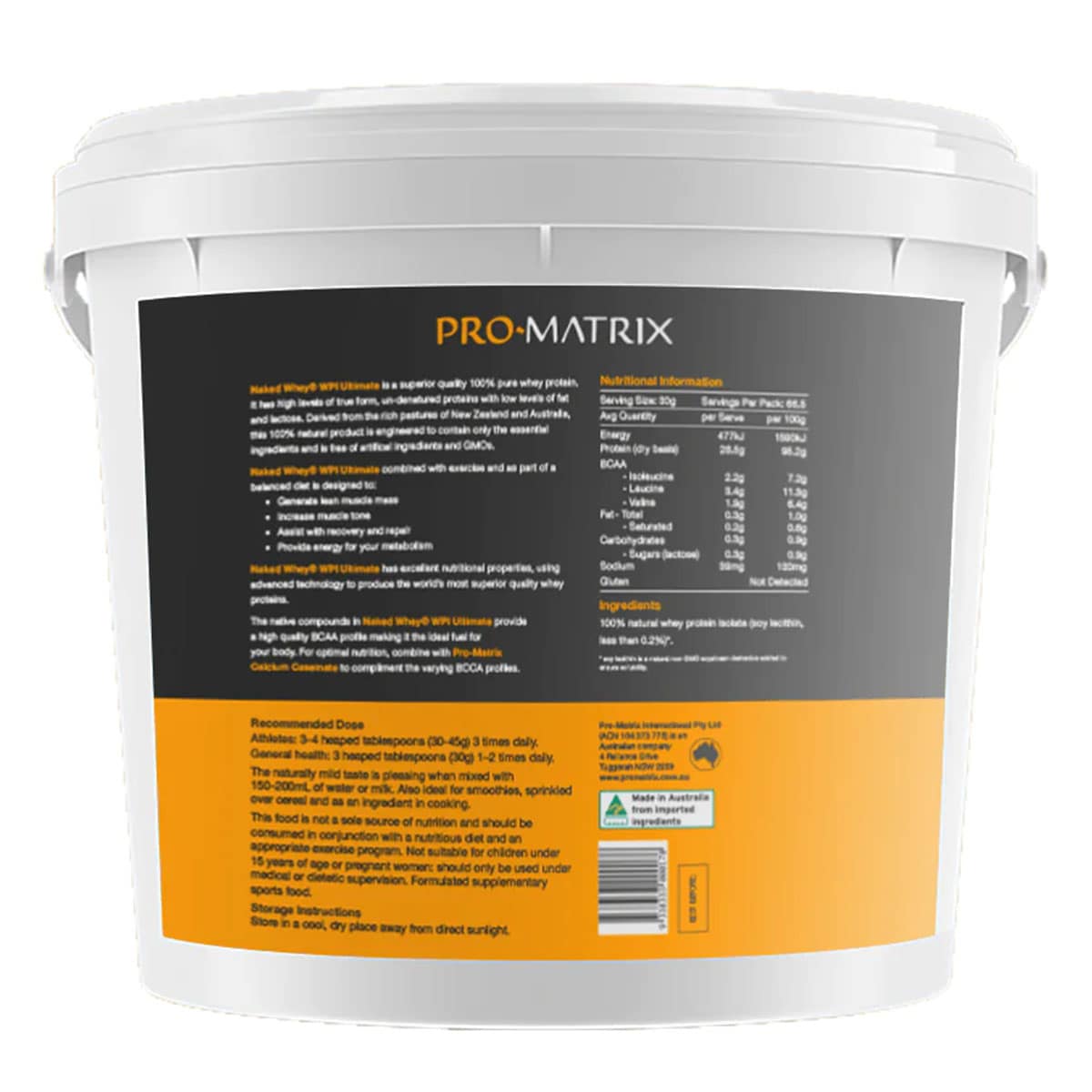 Pro Matrix Lab Test Pro Matrix Naked Whey Protein Isolate Unflavoured 2Kg