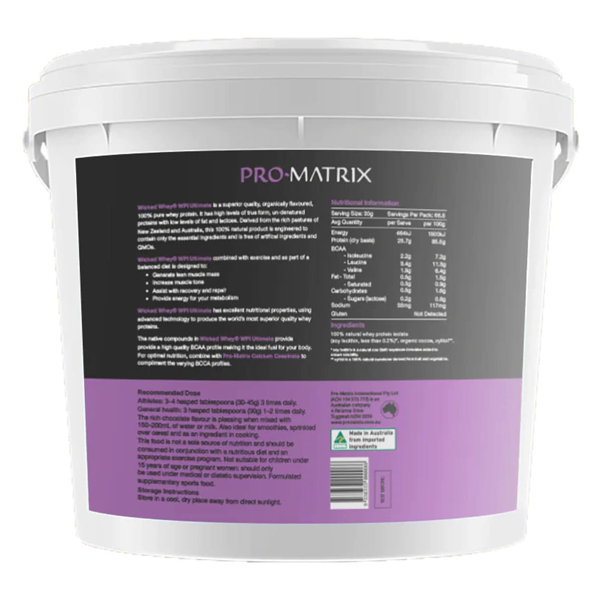 Pro Matrix Naked Whey Protein Isolate Chocolate 2Kg