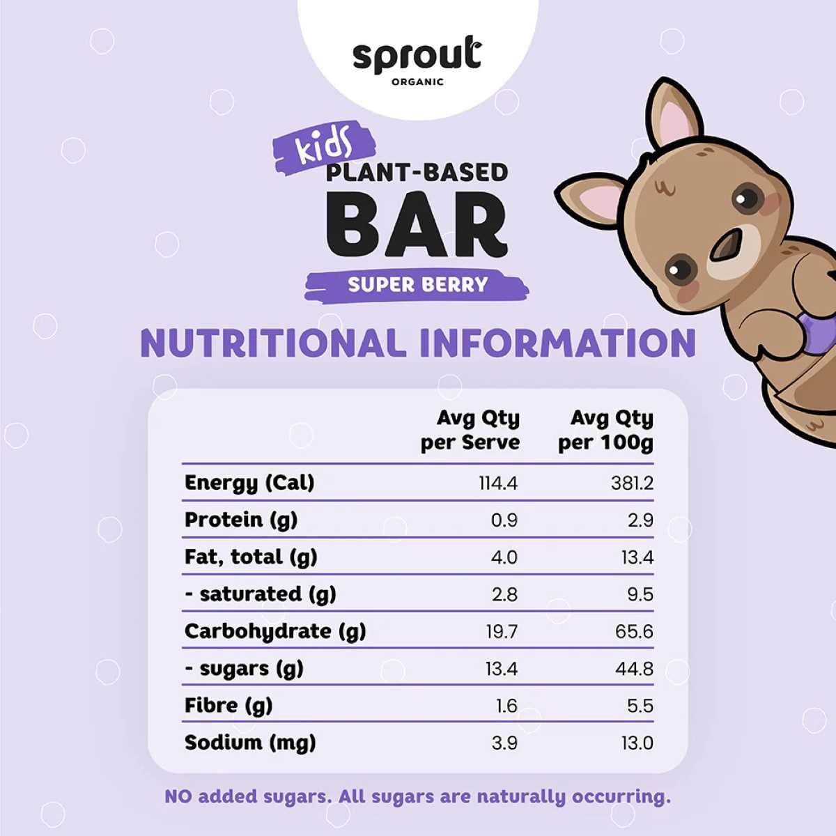 Sprout Kids Plant Based Bar - Super Berry 12 x 30g