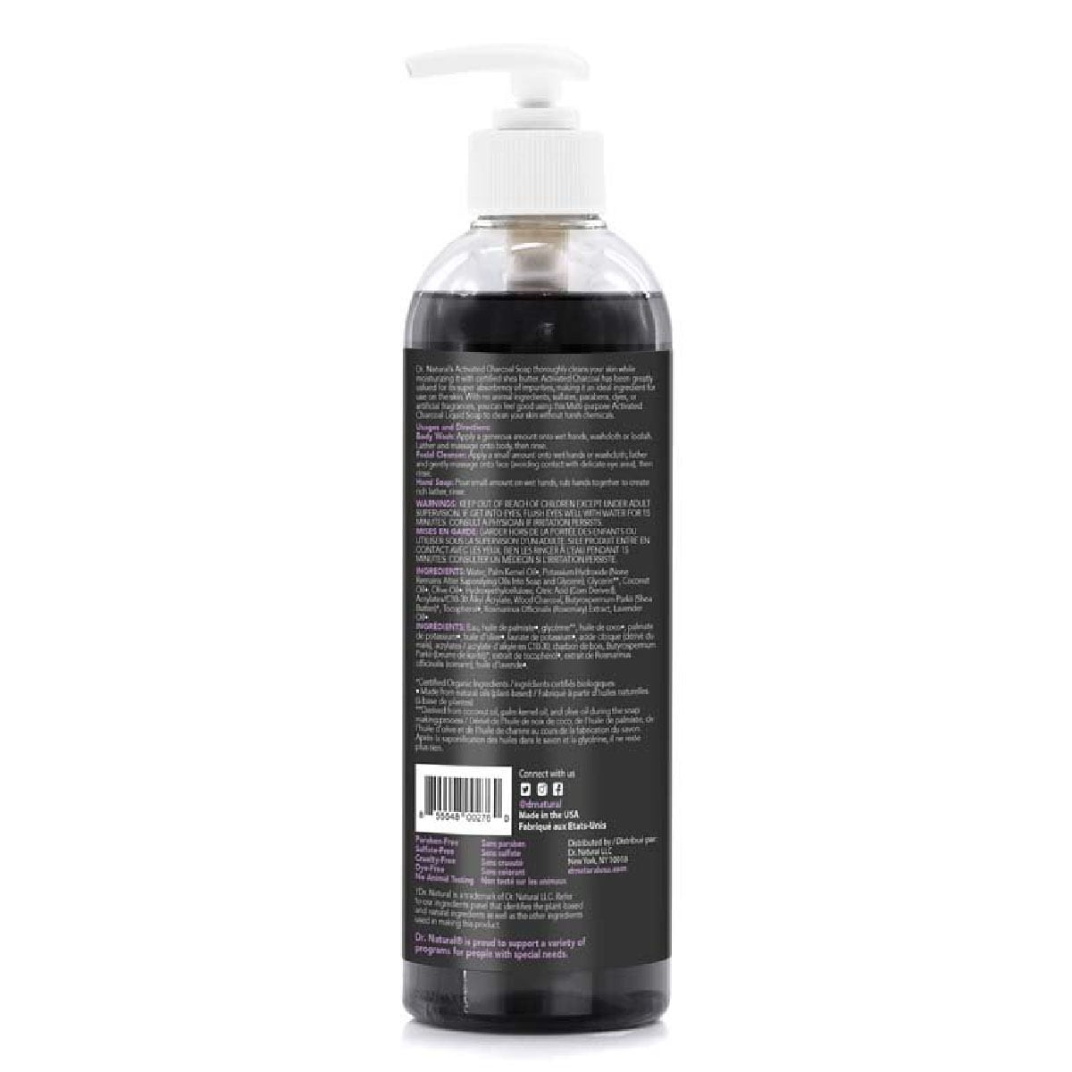 Dr. Natural Charcoal Liquid Soap Lavender 473ml