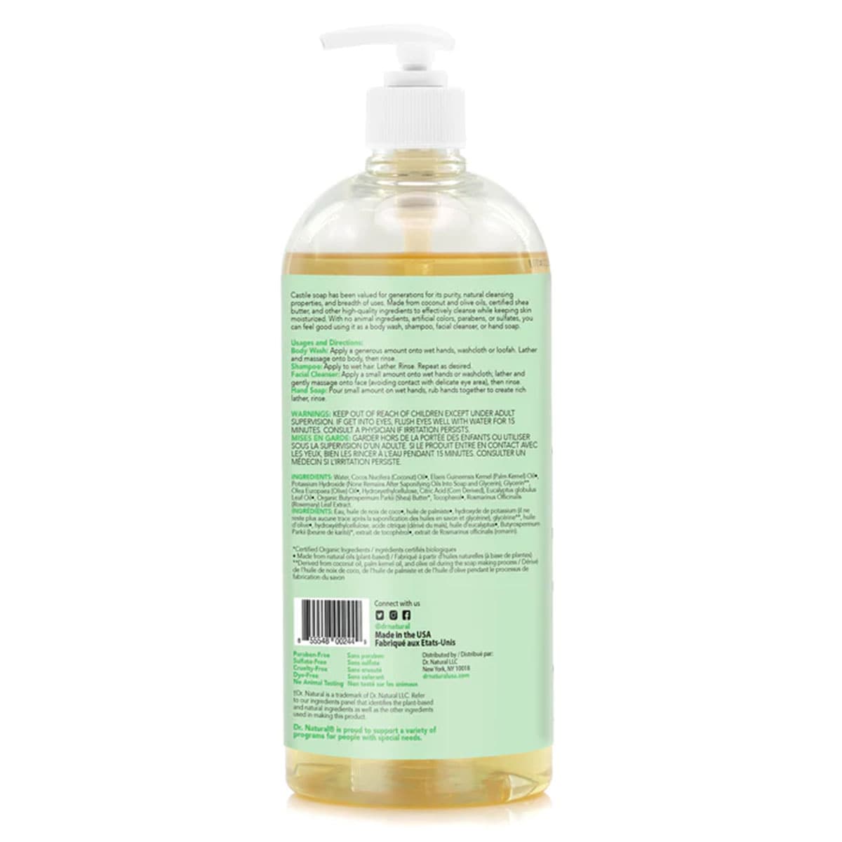 Dr. Natural Castile Liquid Soap Eucalyptus 473ml