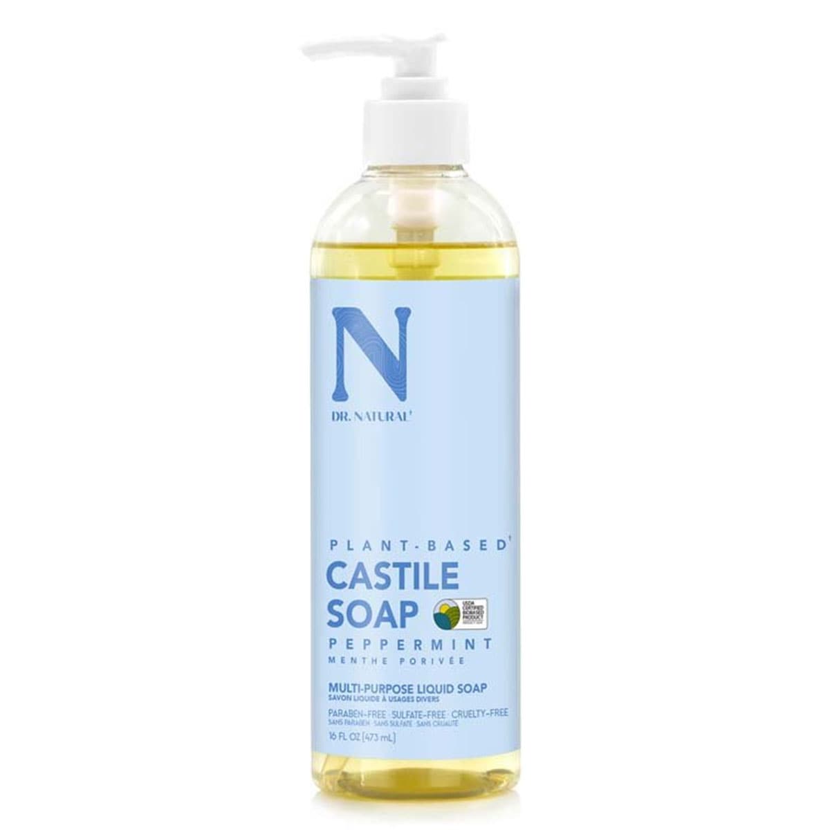 Dr. Natural Castile Liquid Soap Peppermint 473ml