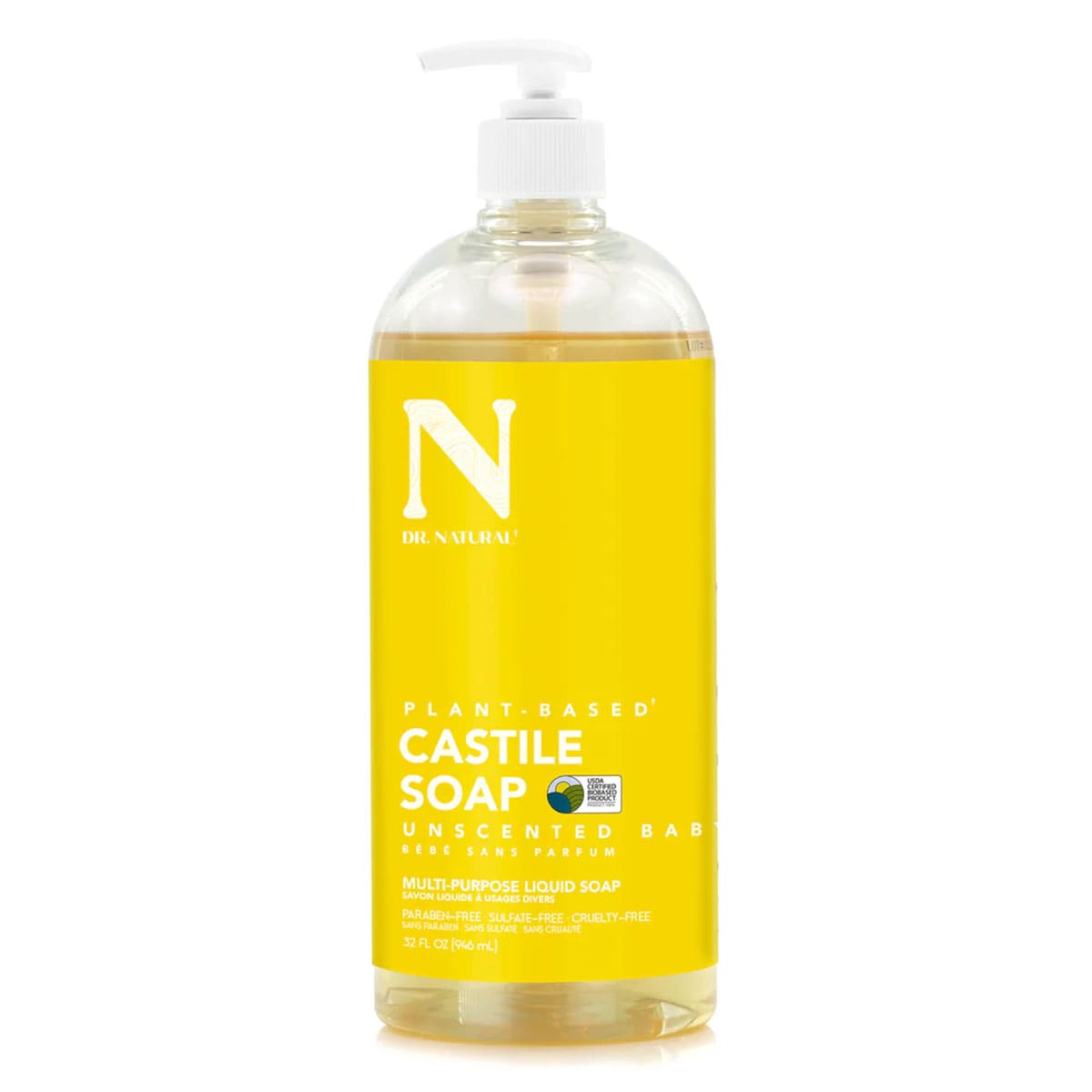 Dr. Natural Castile Liquid Soap Unscented Baby 946ml