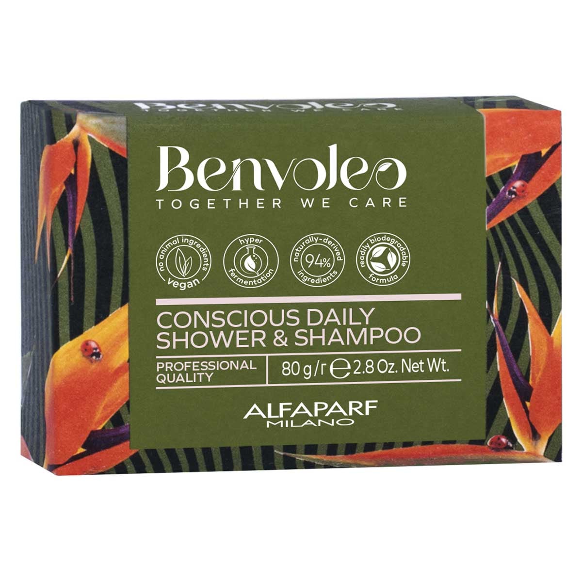 Alfaparf Milano Benvoleo Conscious Daily Shower & Shampoo Solid Bar 80g