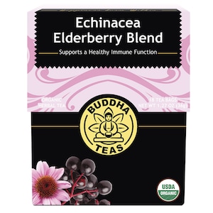 Buddha Teas Organic Herbal Tea Bags Echinacea Elderberry Blend 18 Pack