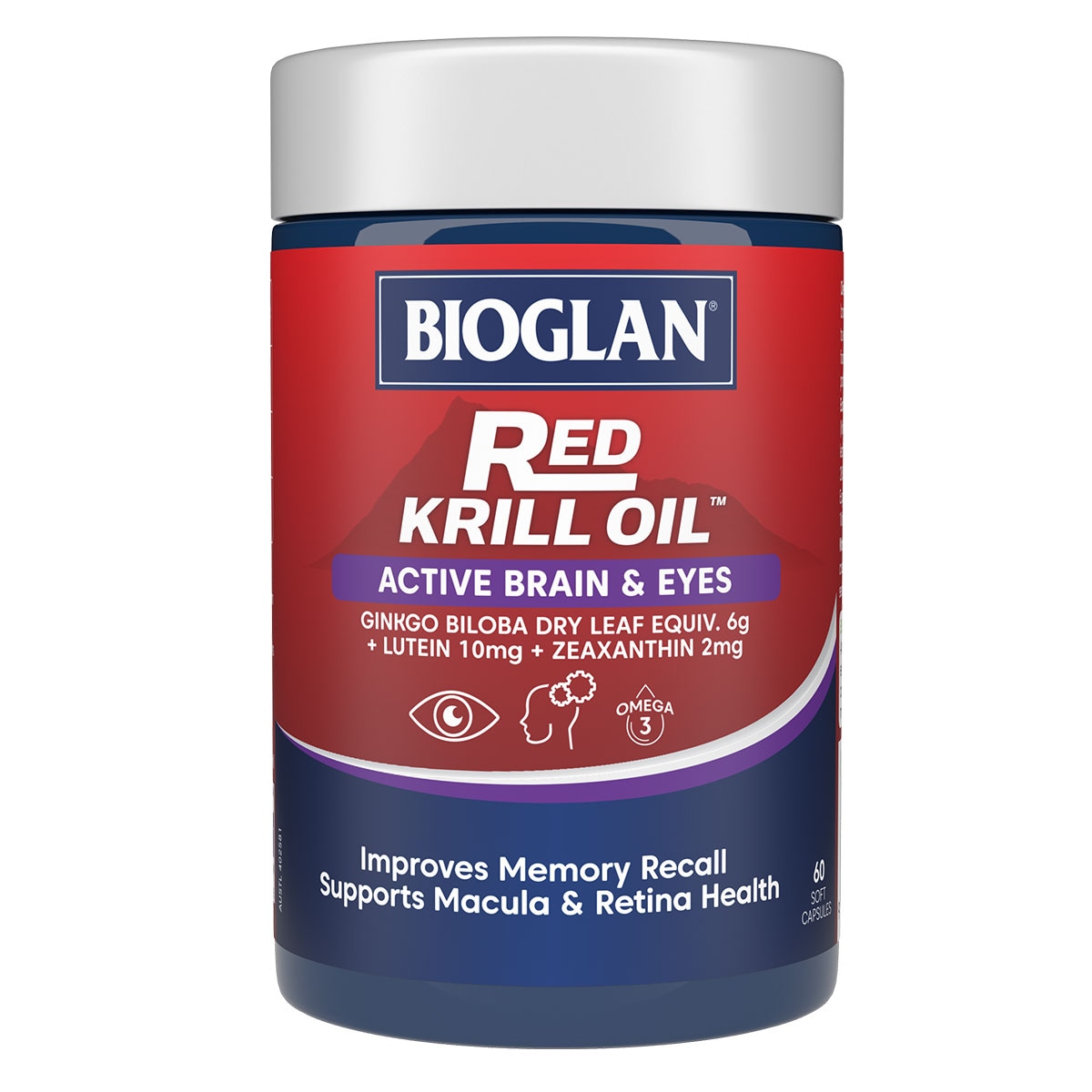 Bioglan Red Krill Oil Active Brain & Eyes 60 Capsules