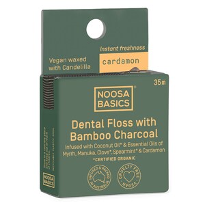 Noosa Basics Bamboo Charcoal Dental Floss - Cardamom 35m