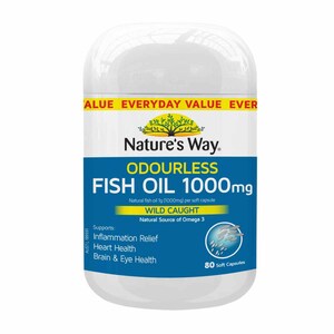 Natures Way Odourless Fish Oil 1000Mg 80 Capsules