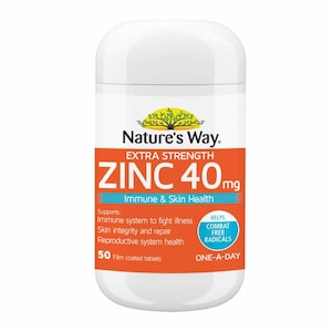 Natures Way Extra Strength Zinc 40Mg 50 Tablets
