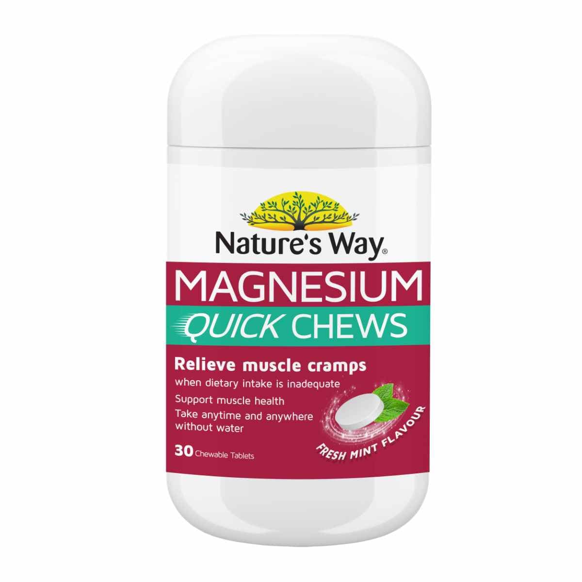 Natures Way Magnesium Quick Chews 30 Tablets | Healthylife Australia