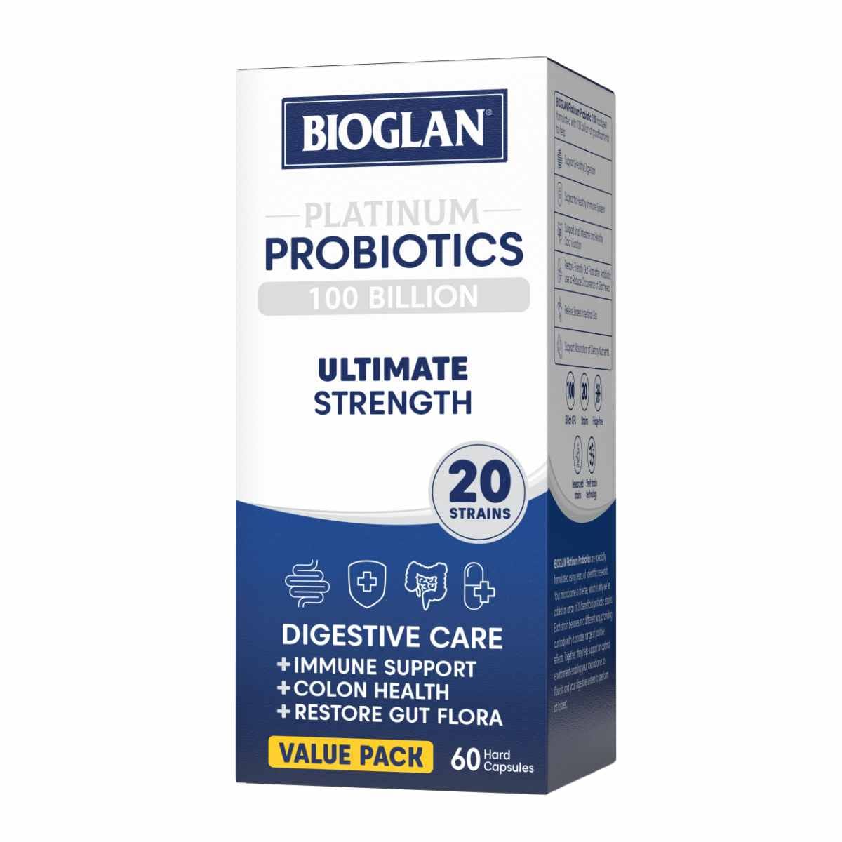 Bioglan Platinum Probiotics 100 Billion 60 Capsules Australia