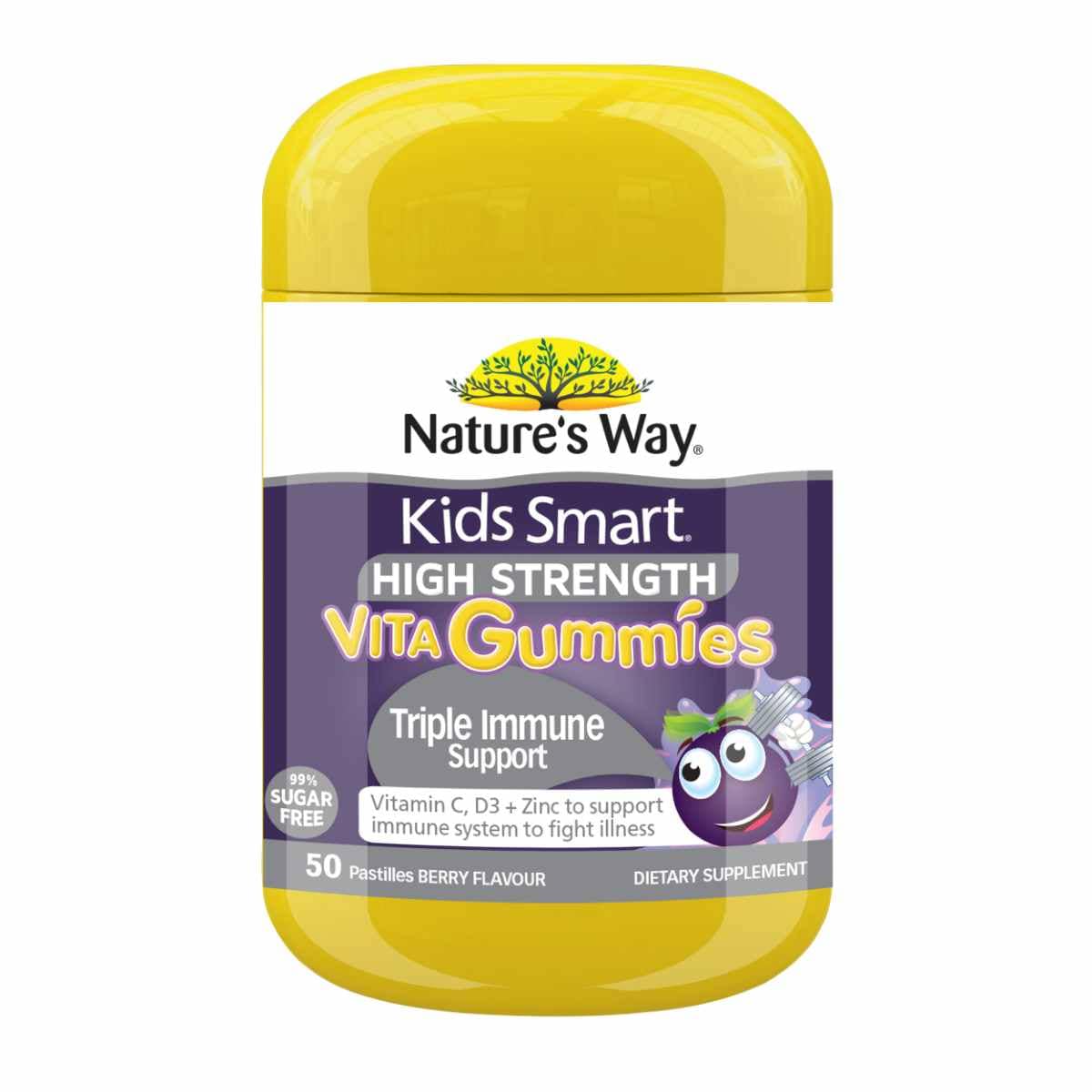 Natures Way Kids Smart High Strength Vita Gummies Triple Immune Support 50 Pack