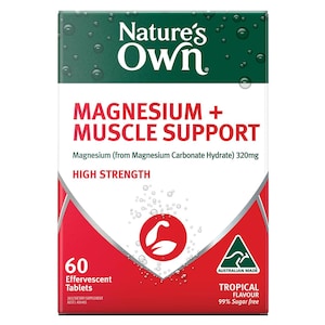 Nature's Own Effervescent Magnesium + Muscle Support Tablets 60 Pack