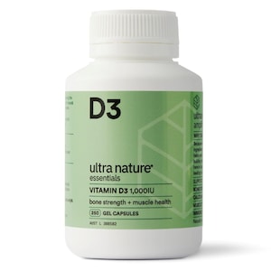 Ultra Nature Essentials Vitamin D3 1000IU 250 Gel Capsules