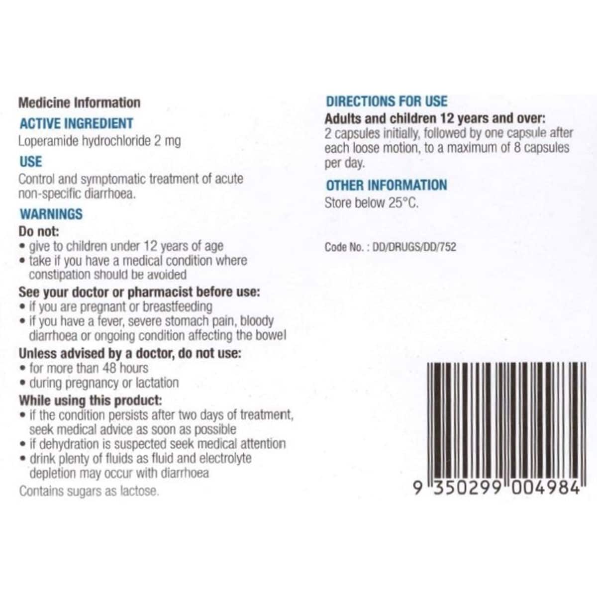 Chemists Own Diarrhoea Relief 12 Capsules