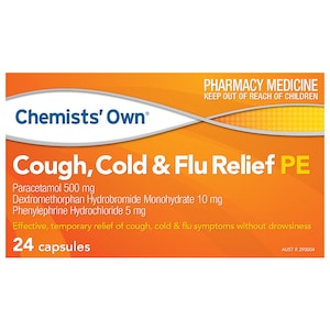 Chemists Own Cough, Cold & Flu PE 24 Capsules