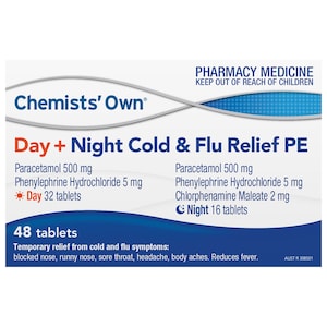 Chemists Own Day + Night Cold & Flu Relief PE 48 Tablets