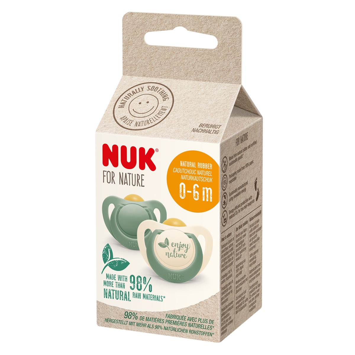 NUK for Nature Latex Soother 0-6 Months 2 Pack