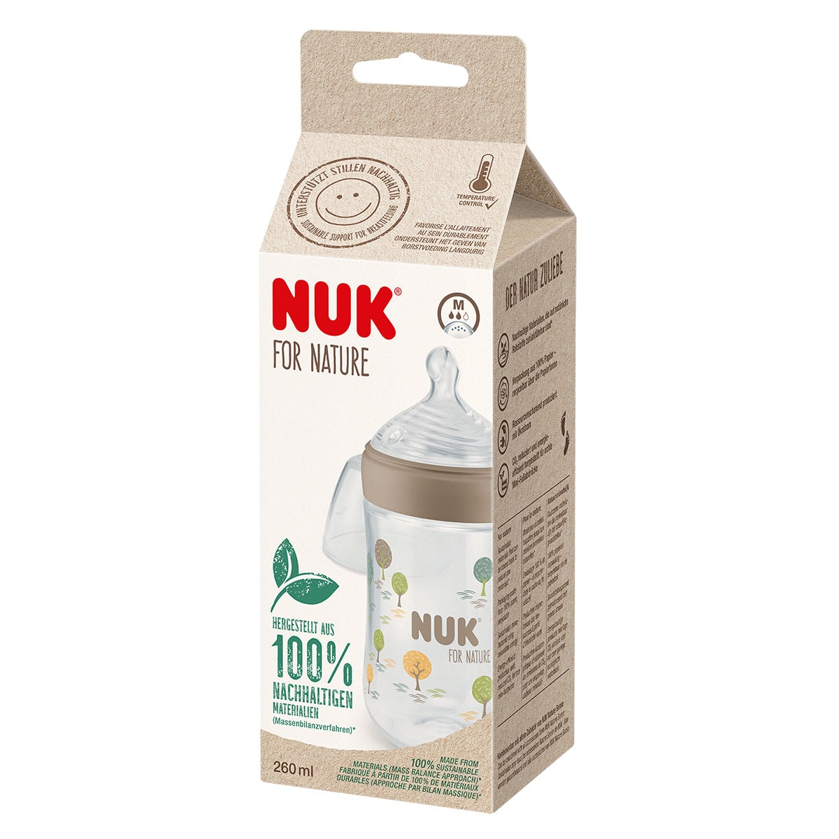NUK for Nature Baby Bottle With Small Silicone Teat 260ml