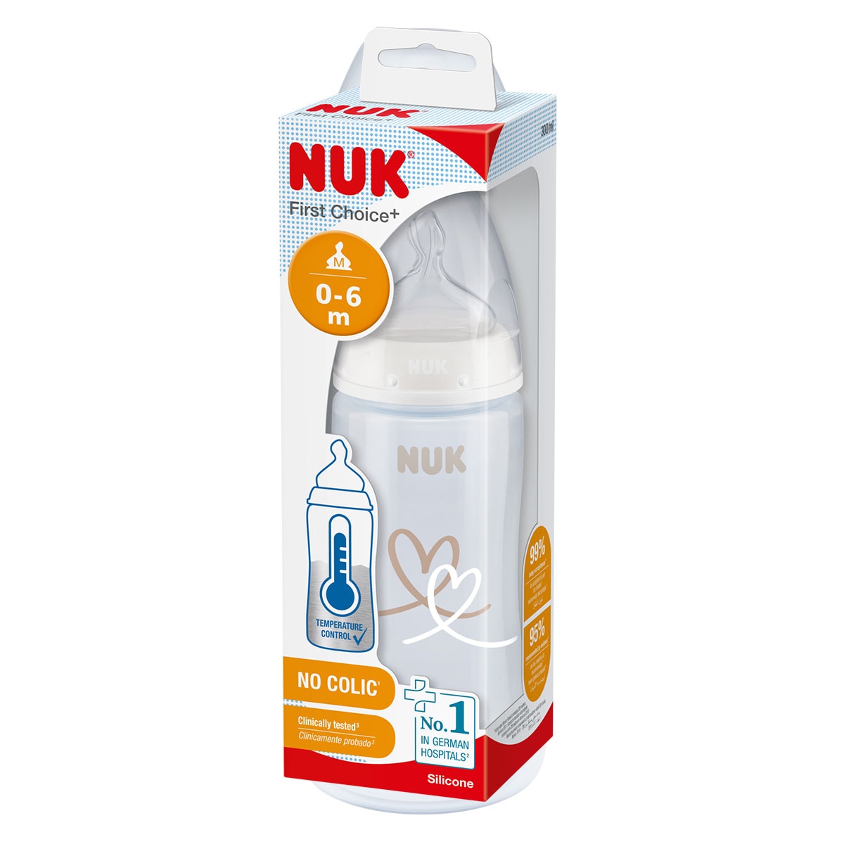 NUK First Choice+ Bottle with Temp Control 0-6 Months 300ml