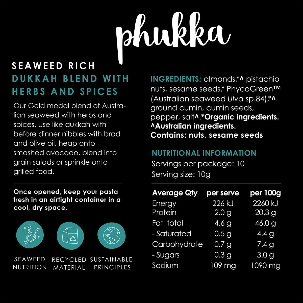 PhycoHealth Phukka Seaweed Dukkah 100g
