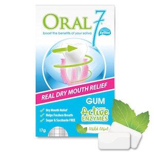 Oral Seven Moisturising Dry Mouth Gum 12 Pieces